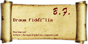 Braum Fidélia névjegykártya